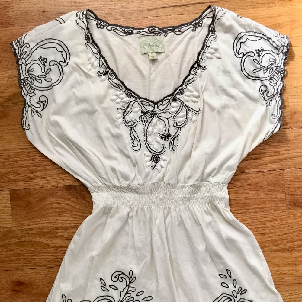 ANTHROPOLOGIE DELETTA EMBROIDERED BLOUSE